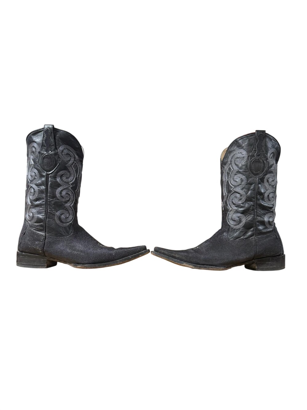 Johnny Whaynee Boots Mens Size 12 stingray Leather Western Square Toe Cowboy